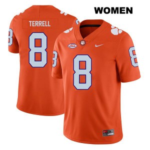 #8 A.J. Terrell Clemson Tigers Womens Embroidery Jersey Orange