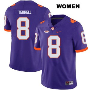 #8 A.J. Terrell Clemson Tigers Womens Alumni Jerseys Purple