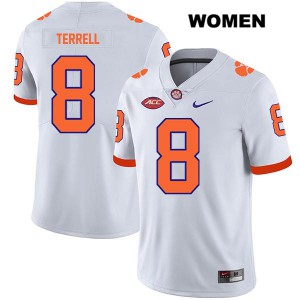 #8 A.J. Terrell Clemson University Womens Stitch Jersey White