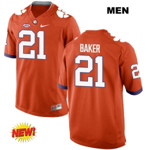 #21 Adrian Baker Clemson Mens Football Jerseys Orange