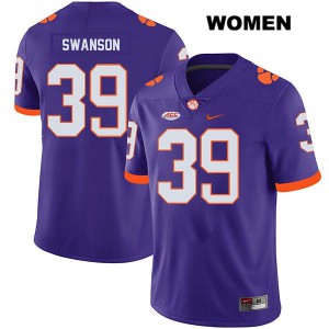 #39 Aidan Swanson Clemson University Womens Football Jersey Purple