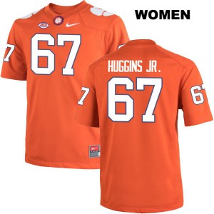#67 Albert Huggins Clemson Tigers Womens University Jersey Orange