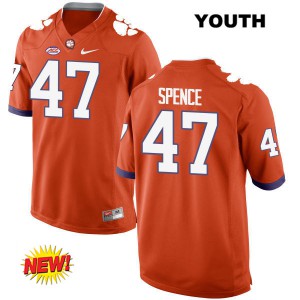 #47 Alex Spence Clemson Tigers Youth Embroidery Jerseys Orange