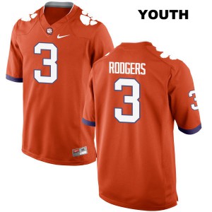 #3 Amari Rodgers Clemson University Youth Embroidery Jerseys Orange