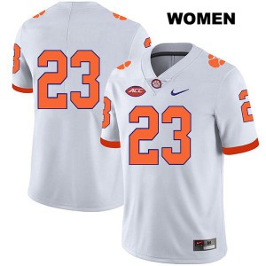 #23 Andrew Booth Jr. Clemson Tigers Womens No Name College Jersey White