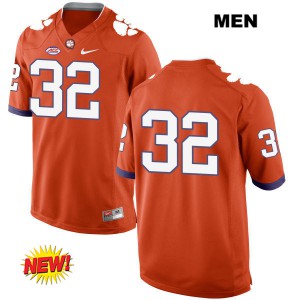 #32 Andy Teasdall Clemson Tigers Mens No Name Embroidery Jersey Orange