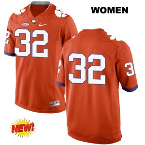 #32 Andy Teasdall Clemson Womens No Name Stitch Jersey Orange