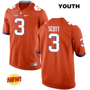 #3 Artavis Scott Clemson National Championship Youth Football Jerseys Orange