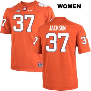 #37 Austin Jackson Clemson Tigers Womens Football Jersey Orange