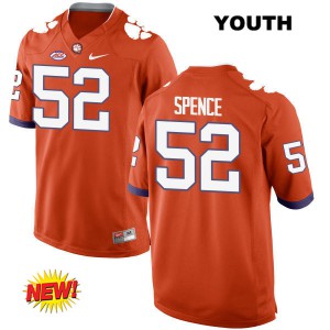 #52 Austin Spence Clemson Youth Stitch Jerseys Orange
