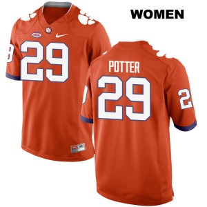 #29 B.T. Potter Clemson Tigers Womens University Jerseys Orange