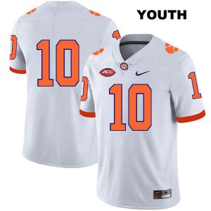 #10 Baylon Spector Clemson Tigers Youth No Name Stitched Jerseys White