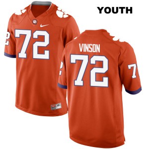 #72 Blake Vinson Clemson University Youth College Jerseys Orange