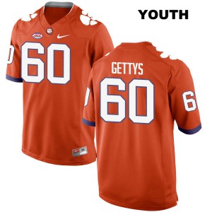 #60 Bobby Gettys Clemson National Championship Youth Football Jersey Orange