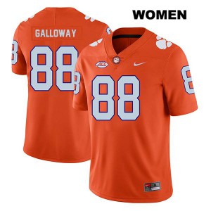 #88 Braden Galloway Clemson Womens NCAA Jerseys Orange
