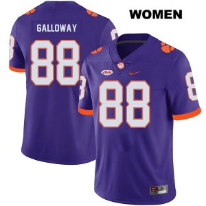 #88 Braden Galloway Clemson Womens College Jersey Purple