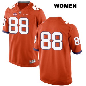#88 Braden Galloway Clemson Tigers Womens No Name Embroidery Jerseys Orange