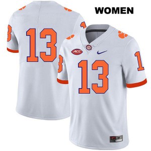 #13 Brannon Spector Clemson Womens No Name Player Jersey White