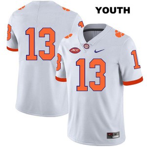 #13 Brannon Spector Clemson Tigers Youth No Name High School Jerseys White