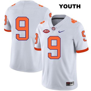 #9 Brian Dawkins Jr. Clemson Youth No Name College Jersey White