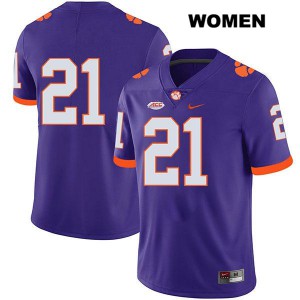 #21 Bryton Constantin Clemson University Womens No Name Stitched Jerseys Purple