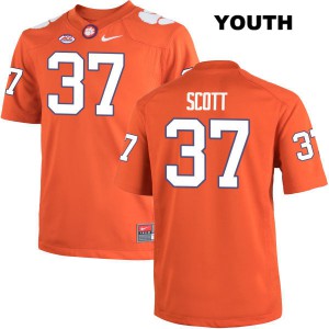 #37 Cameron Scott Clemson Youth Football Jerseys Orange