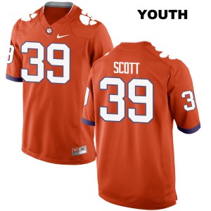 #39 Cameron Scott Clemson Tigers Youth Stitched Jerseys Orange