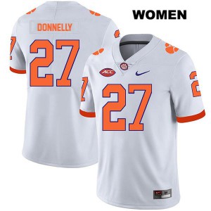 #27 Carson Donnelly Clemson National Championship Womens High School Jerseys White