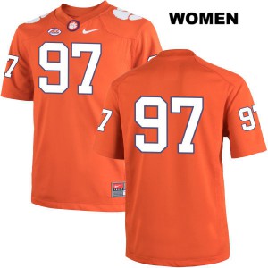 #97 Carson King Clemson Tigers Womens No Name Official Jerseys Orange