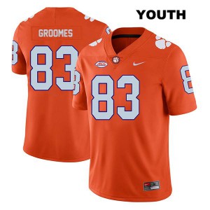 #83 Carter Groomes Clemson Tigers Youth Stitch Jerseys Orange