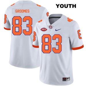 #83 Carter Groomes Clemson National Championship Youth High School Jersey White