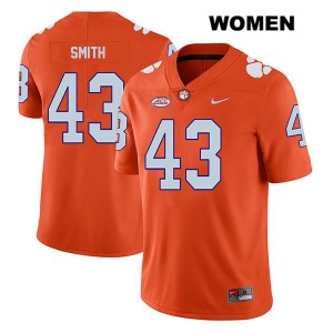 #43 Chad Smith Clemson Womens Embroidery Jersey Orange