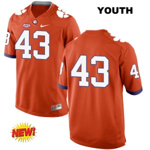 #43 Chad Smith Clemson Youth No Name Embroidery Jerseys Orange