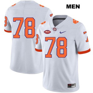 #78 Chandler Reeves Clemson National Championship Mens No Name Player Jersey White
