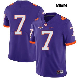 #7 Chase Brice Clemson National Championship Mens No Name Embroidery Jersey Purple