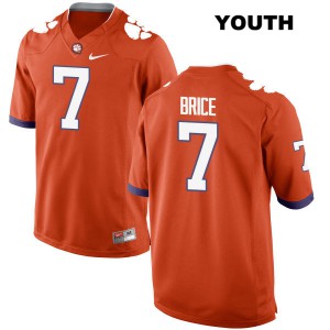 #7 Chase Brice Clemson Tigers Youth Stitch Jerseys Orange