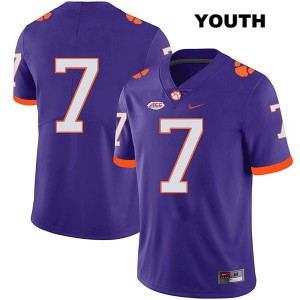 #7 Chase Brice Clemson National Championship Youth No Name Football Jerseys Purple