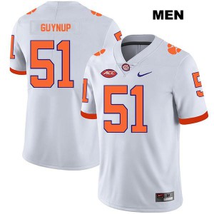 #51 Chase Guynup Clemson Mens College Jerseys White