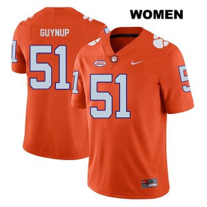 #51 Chase Guynup Clemson University Womens Embroidery Jerseys Orange