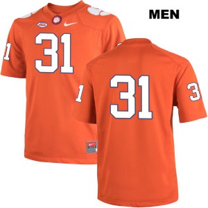 #31 Cole Renfrow Clemson Tigers Mens No Name Embroidery Jerseys Orange