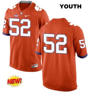 #52 Connor Prevost Clemson National Championship Youth No Name Player Jersey Orange