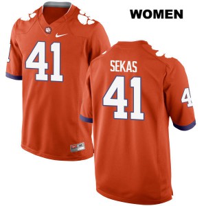 #41 Connor Sekas Clemson University Womens NCAA Jerseys Orange