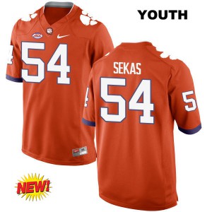 #54 Connor Sekas Clemson Tigers Youth Football Jerseys Orange