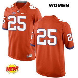 #25 Cordrea Tankersley Clemson National Championship Womens No Name Official Jerseys Orange