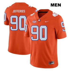 #90 Darnell Jefferies Clemson Mens University Jerseys Orange
