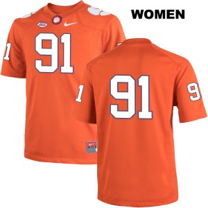 #91 Darnell Jefferies Clemson Womens No Name Alumni Jerseys Orange