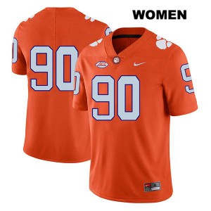 #90 Darnell Jefferies Clemson Womens No Name Embroidery Jerseys Orange