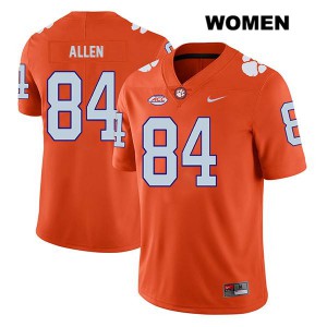 #84 Davis Allen Clemson Tigers Womens Official Jerseys Orange