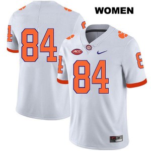 #84 Davis Allen Clemson University Womens No Name Official Jersey White