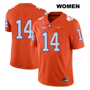 #14 Denzel Johnson Clemson University Womens No Name Official Jerseys Orange